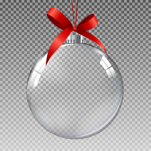 透明圣诞球元素图片