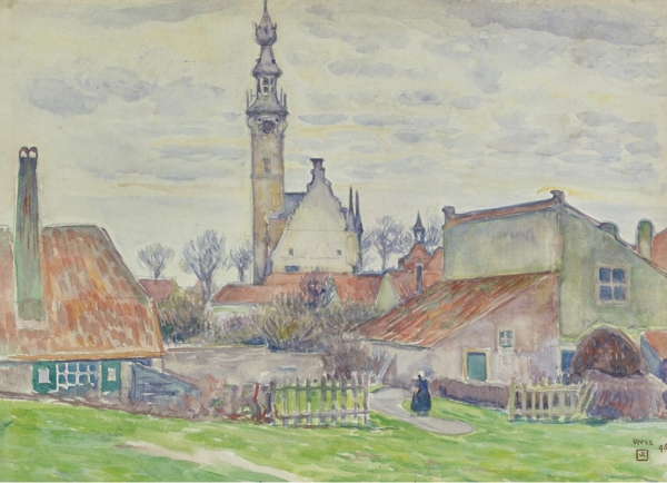 TheovanRysselbergheVeere1896畫家風(fēng)景畫靜物油畫建筑油畫裝飾畫