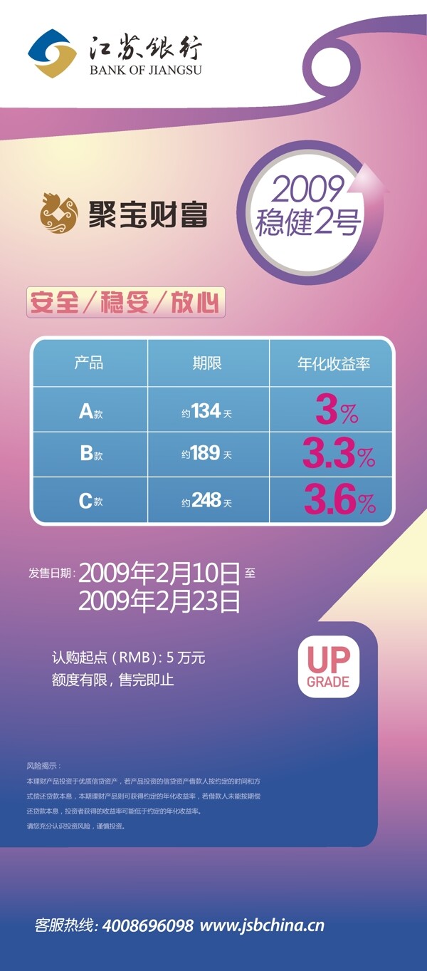 江蘇銀行聚寶財(cái)富x展架圖片