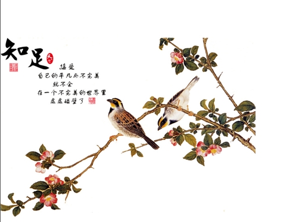 勵志名言勵志花鳥圖片