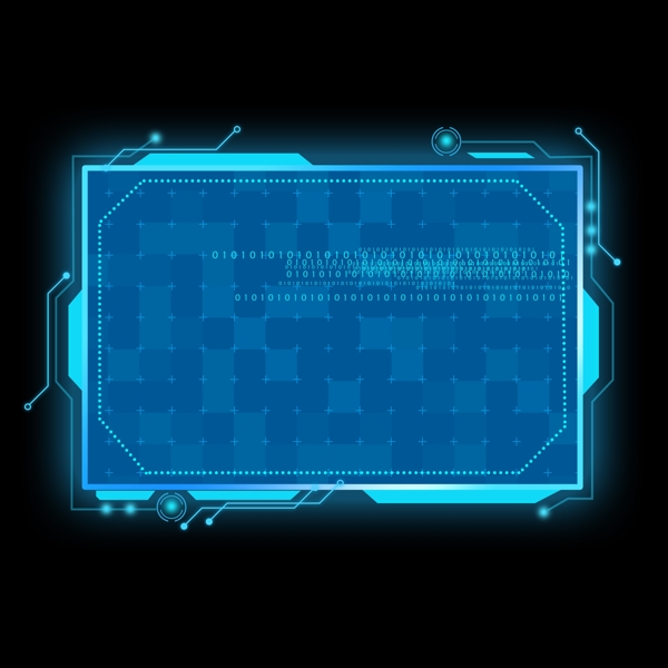 智能线路光斑科技蓝色炫酷边框对话框矢量
