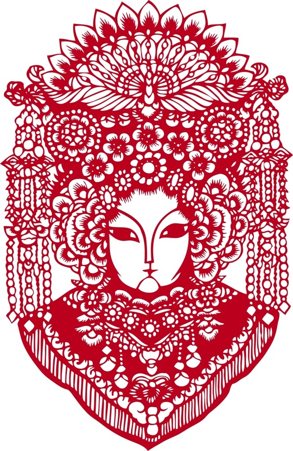 京劇人物剪紙