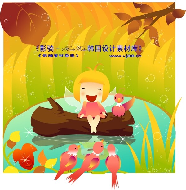 兒童生活矢量卡通人物AI0493