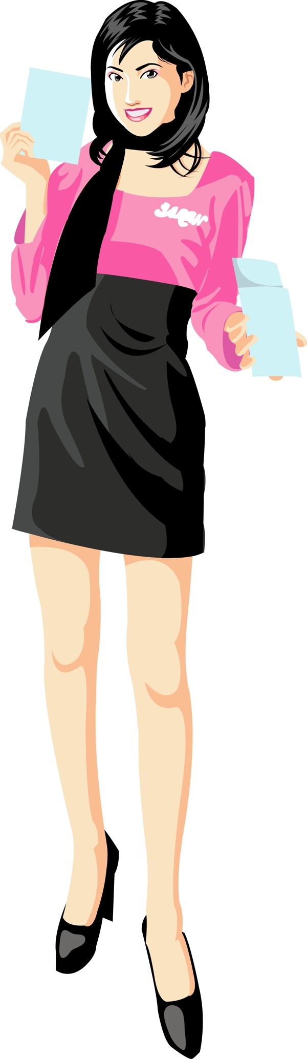 插畫時(shí)尚美女百態(tài)美女圖片