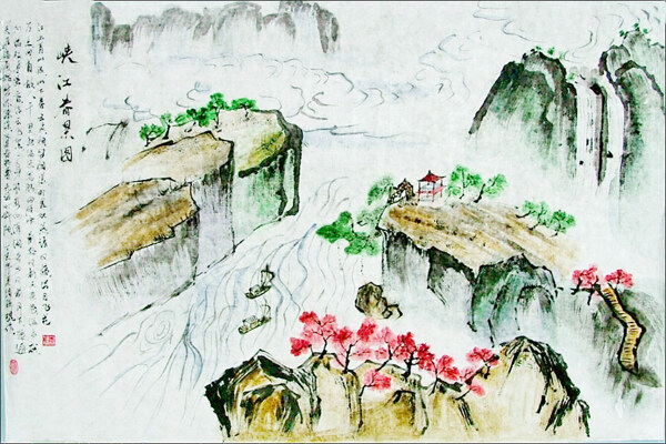 峡江春景图图片