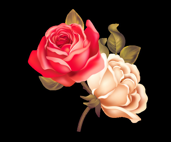 手绘时尚质感玫瑰花素材