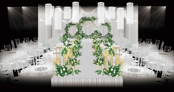 白绿小清新婚礼效果图婚礼设计