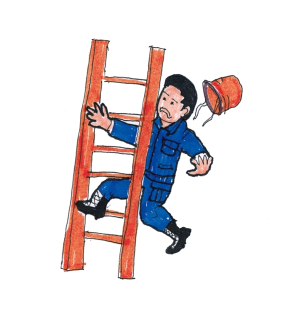 梯子和人圖片