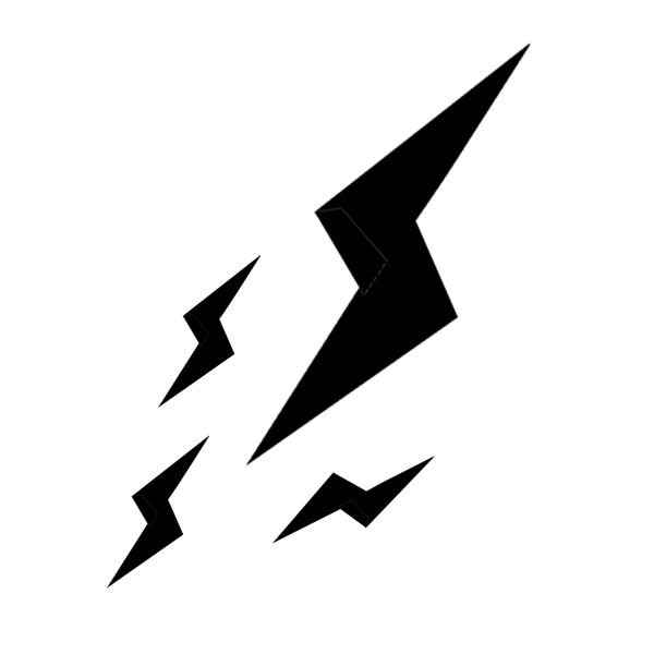 創(chuàng)意黑色簡(jiǎn)約閃電圖標(biāo)