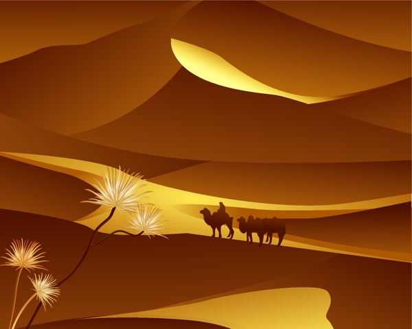 沙漠驼铃插画
