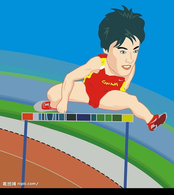 卡通劉翔跨欄圖片