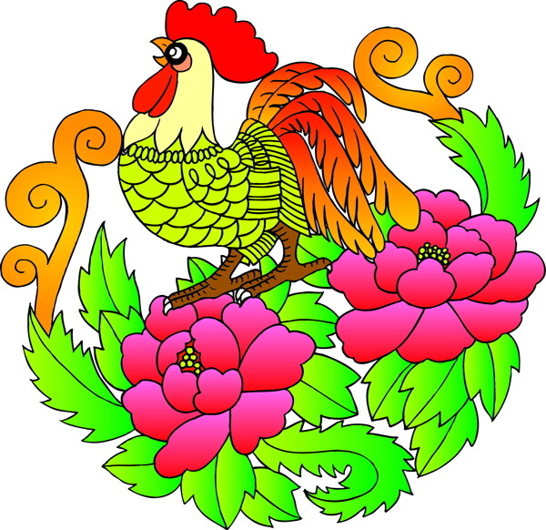 鳥(niǎo)獸吉祥插圖裝飾