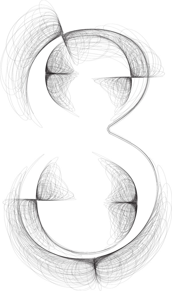 手繪插畫矢量字體8號