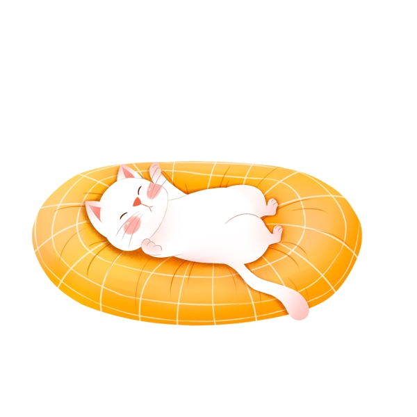 躺在垫子上的猫咪图案