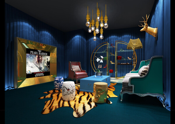 现代时尚家庭影院沙发装修实景图