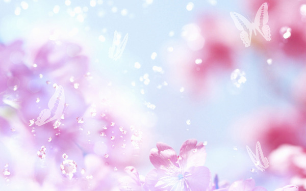 清新粉色花朵淘寶全屏banner背景