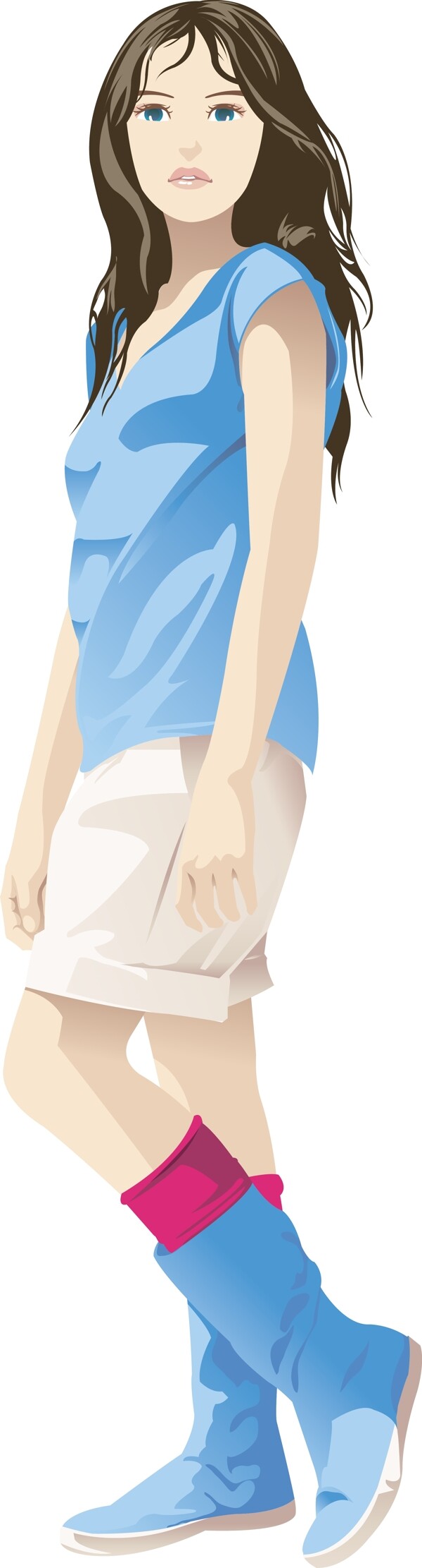 插畫(huà)時(shí)尚美女女性百態(tài)