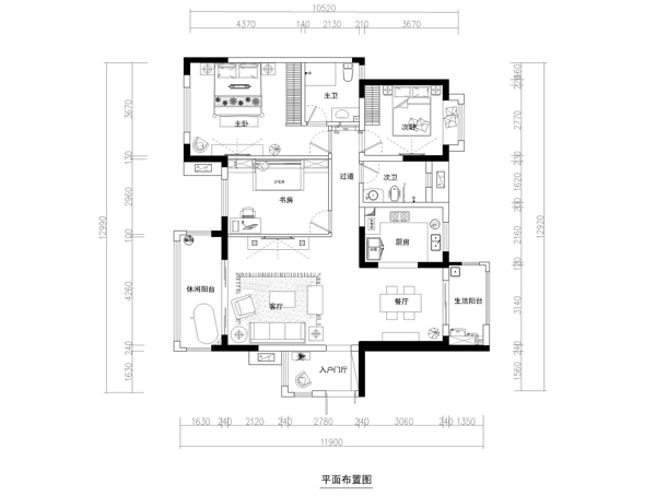 現(xiàn)代家裝平面圖