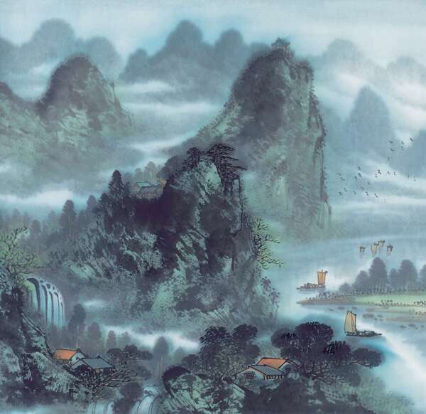 水墨山水畫圖片