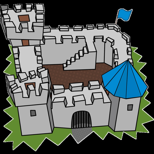 简约卡通城堡图案元素