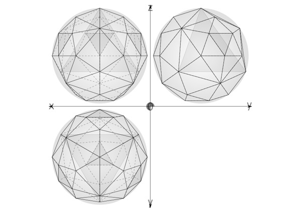 测地线球体递归从四面体多层次