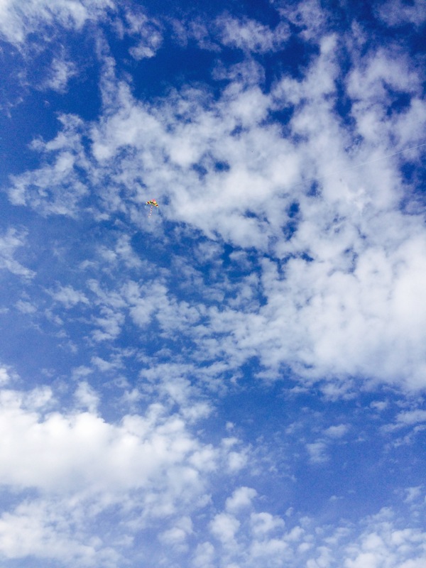 美丽的蓝天白云风筝图片