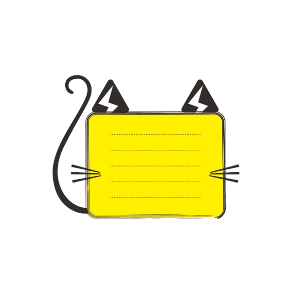原创小猫卡通边框对话框标题框