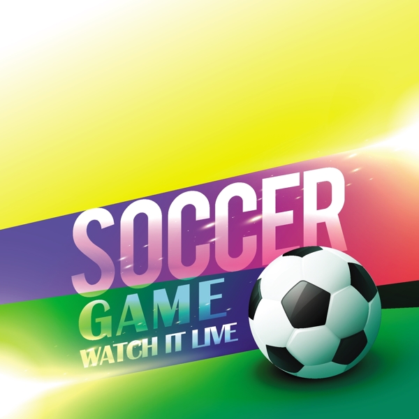 明亮的色彩背景足球游戏海报设计