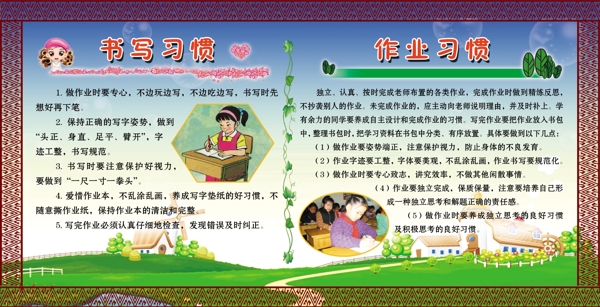 學(xué)校展板書寫習(xí)慣圖片