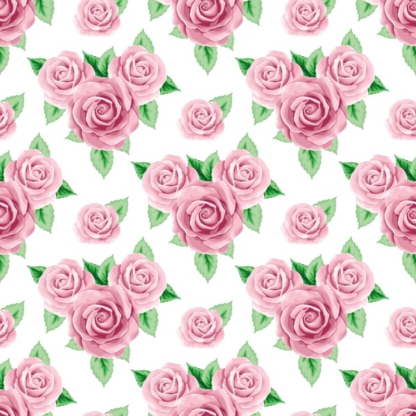 粉色花束玫瑰花蕾丝矢量背景