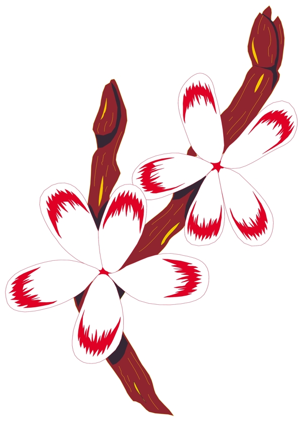 卡通花瓣矢量圖