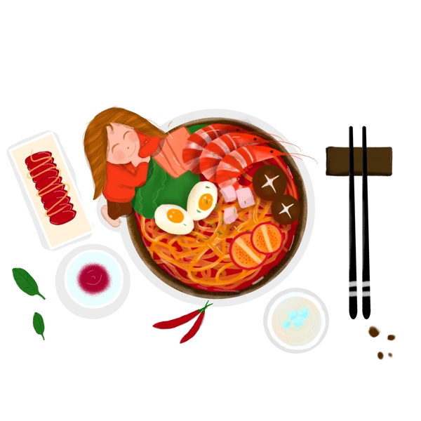 美食砂鍋米線元素設(shè)計