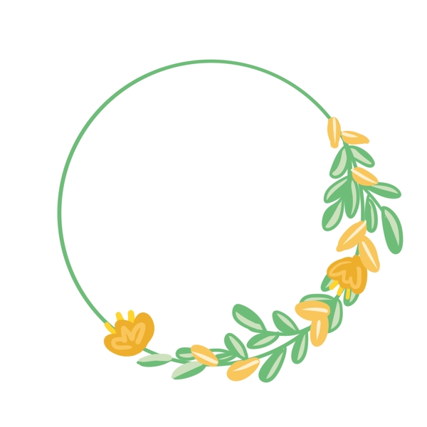 花枝婚禮邊框插畫