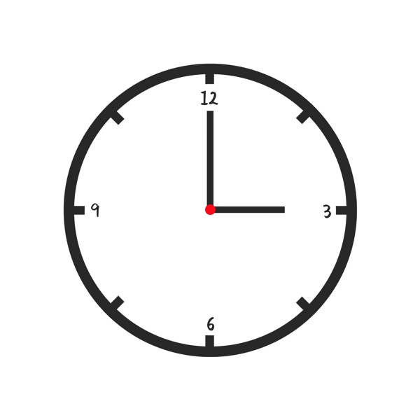 黑色手绘弯曲弧度时间钟表元素
