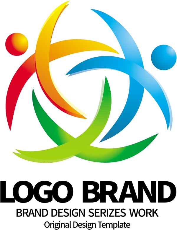 创意红蓝线条X字母公司LOGO标志设计