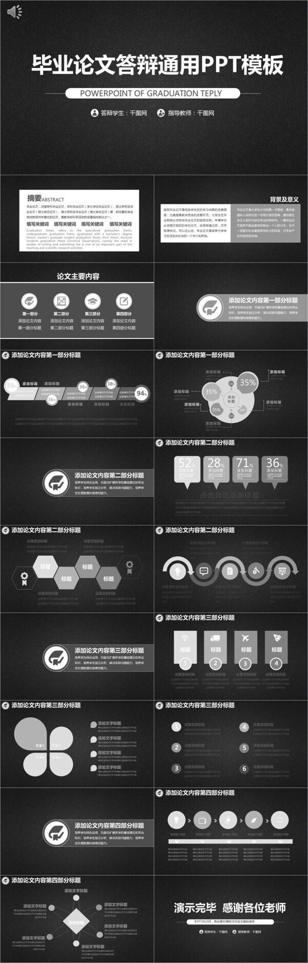 畢業(yè)論文答辯通用PPT模板