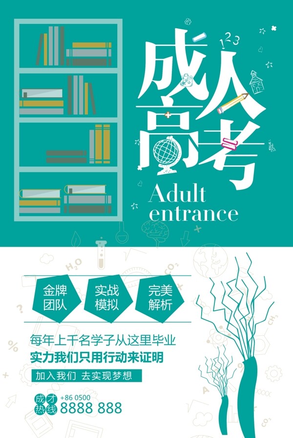 成人高考海報