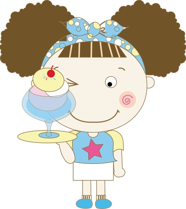 印花矢量圖人物少女兒童女孩免費(fèi)素材