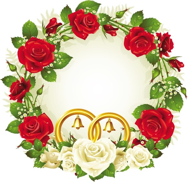 玫瑰花環(huán)矢量素材