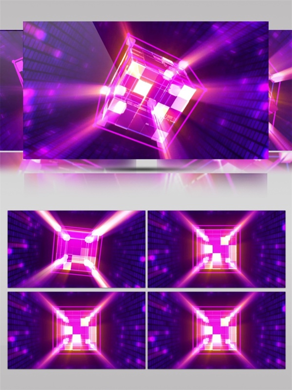 紫光能量方块动态视频素材