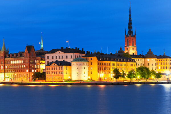 瑞典斯德哥尔摩夜景图片