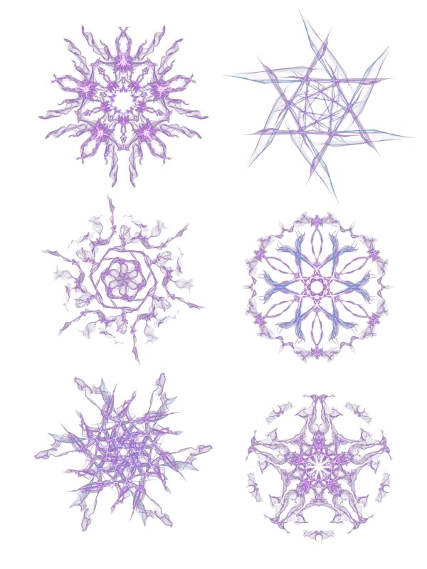 科技感紫色酷炫光效花朵图案透明免抠素材