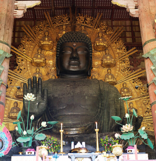 日本奈良东大寺大佛殿释迦牟尼佛像图片