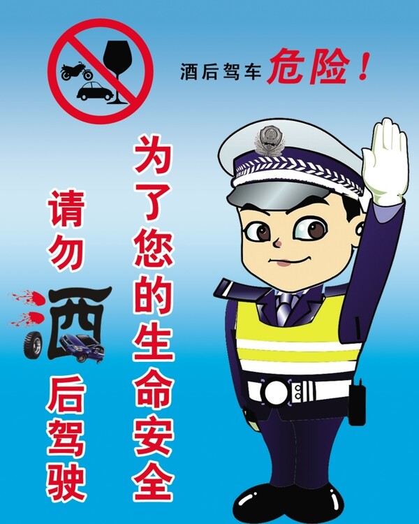 酒后駕車提示展板圖片