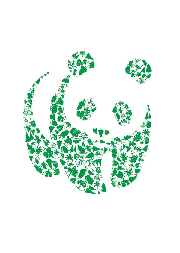 世界地球日海报绿色熊猫
