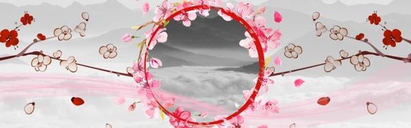 水墨中國古風banner背景