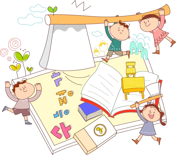 卡通人物書籍素材