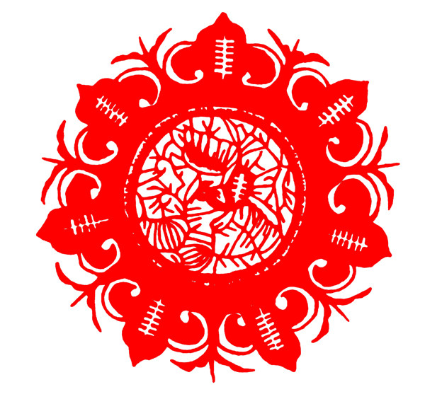 花鳥窗花剪紙民間美術(shù)0104