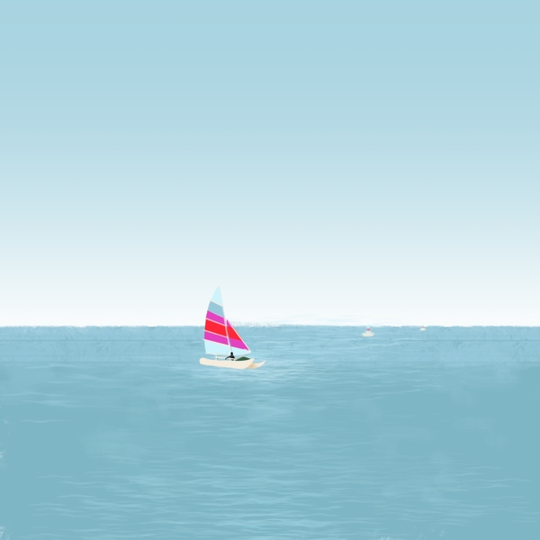 夏日海边帆船冲浪