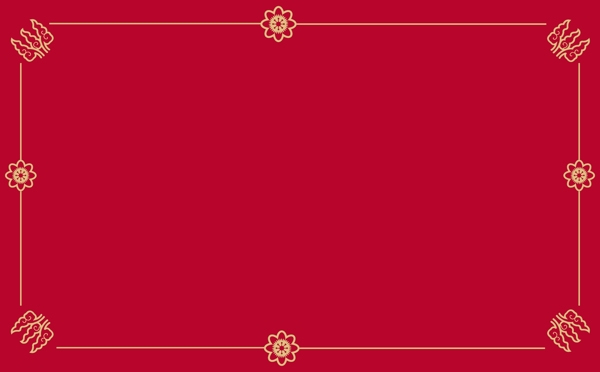 中国风红色底纹烫金细线矢量边框